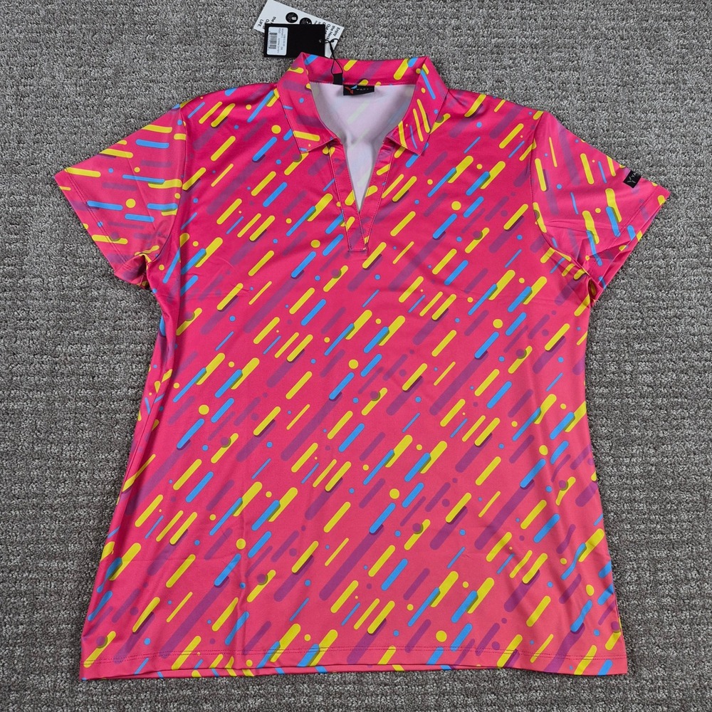 Yatta Golf Polo Shirt Womens 3XL NWT Gimme Confetti Pink Performance Pickleball